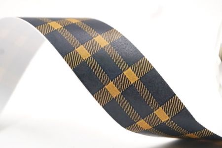 Marineblaues und Gelbes Karoband_AI